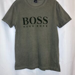 Hugo Boss Men's Green Logo Tee